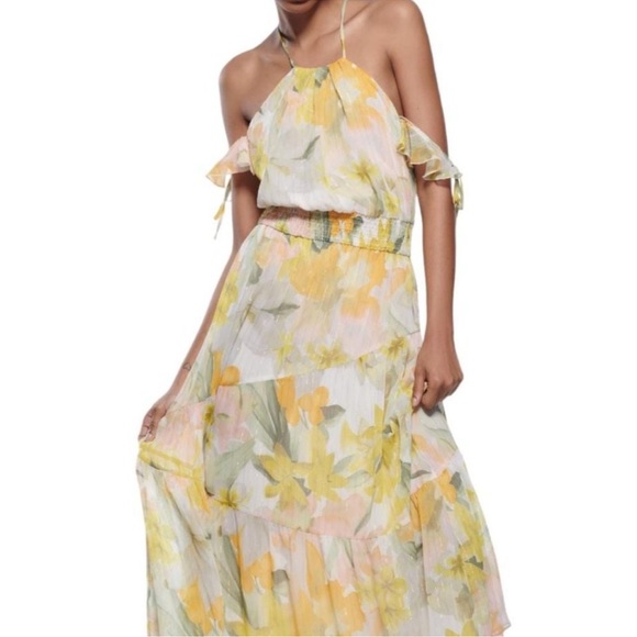 Zara Metallic Thread Printed Dress - Picture 3 of 6